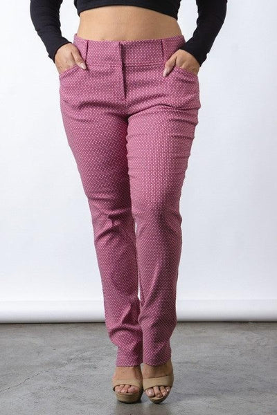 Royal Curves Pink Jacquard Skinny Pants