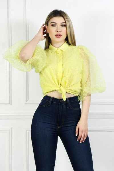 Mellow Yellow Puffy Sleeves Top