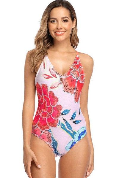 Floral Pink One Piece Swimsuit