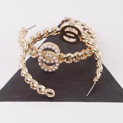 Jeweled Golden Hoop Earrings