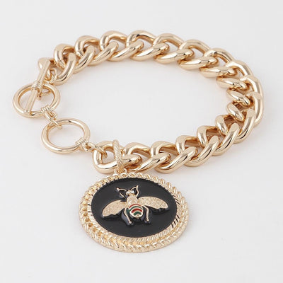 Bee Emblem Toggle Chain Bracelet