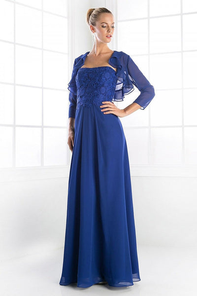 Royal Blue Chiffon Empire Dress