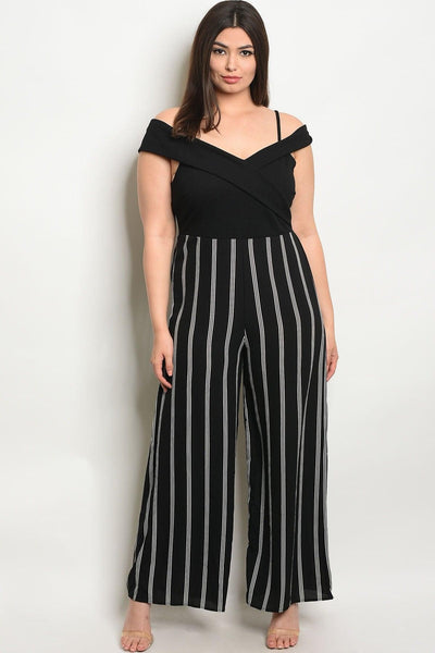 Royal Curves Pinstriped Jumpsuit