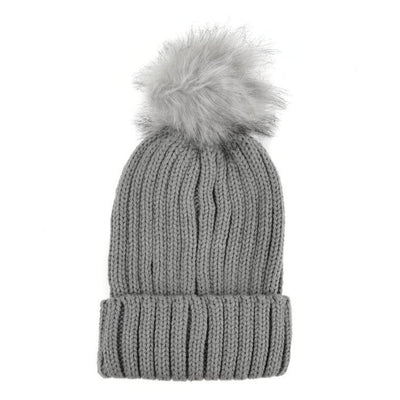 Gray Knit Winter Hat