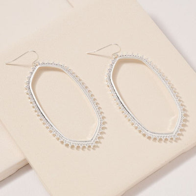 Silver Geometric Metal Dangling Earrings