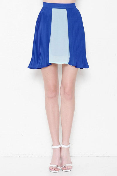 Aqua-Blue Pleasted Skirt